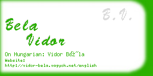 bela vidor business card